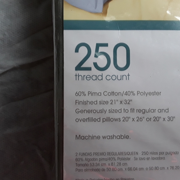 JCPenney Home Collection 250 Thread Count Pima Rich Queen Pillowcases NEW - Picture 5 of 7